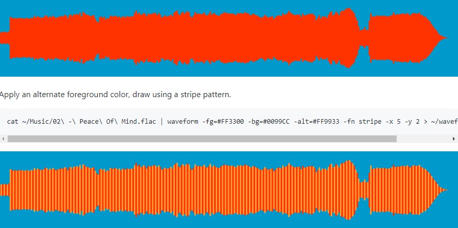 Go package capable of generating waveform images from audio streams
