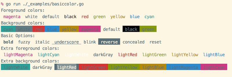 A command-line color library with true color support