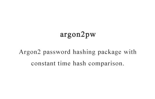 Argon2 password hash generation with constant-time password comparison