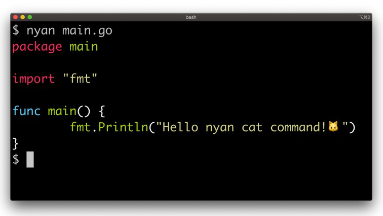 Colored cat command which supports syntax highlighting