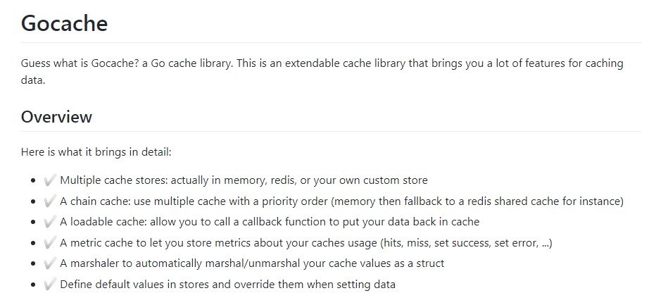 A complete Go cache library that brings you multiple ways of managing your caches